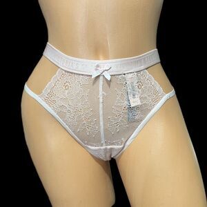 Victoria’s Secret Sexy Strappy Sheer Lace thong panty Soft Pink X-Large